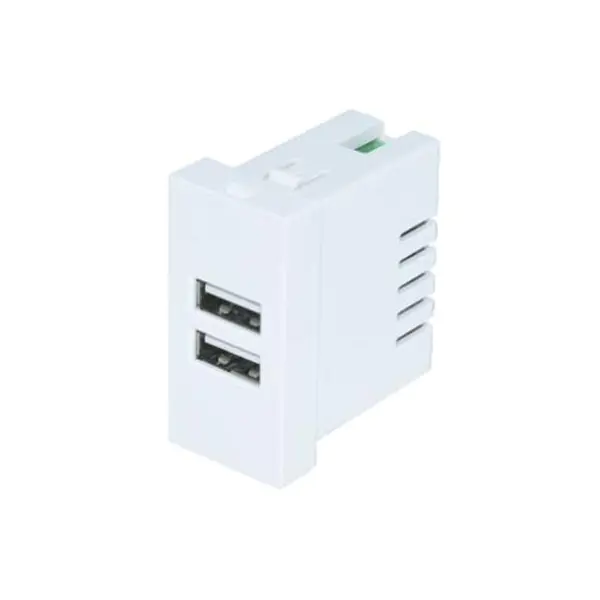 Dobbel port TypeA+A USB-laderkontaktmodul 2.1A