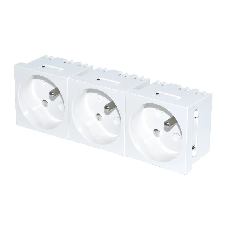 French White Socket Tre funksjonsmodul